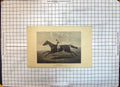 Original Old Antique Print Race Horse Red Deer Chester Cup Jockey Sport 1844