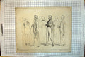 Original Old Antique Print 1841 Criminal In Custody Court Men Sketch Victorian
