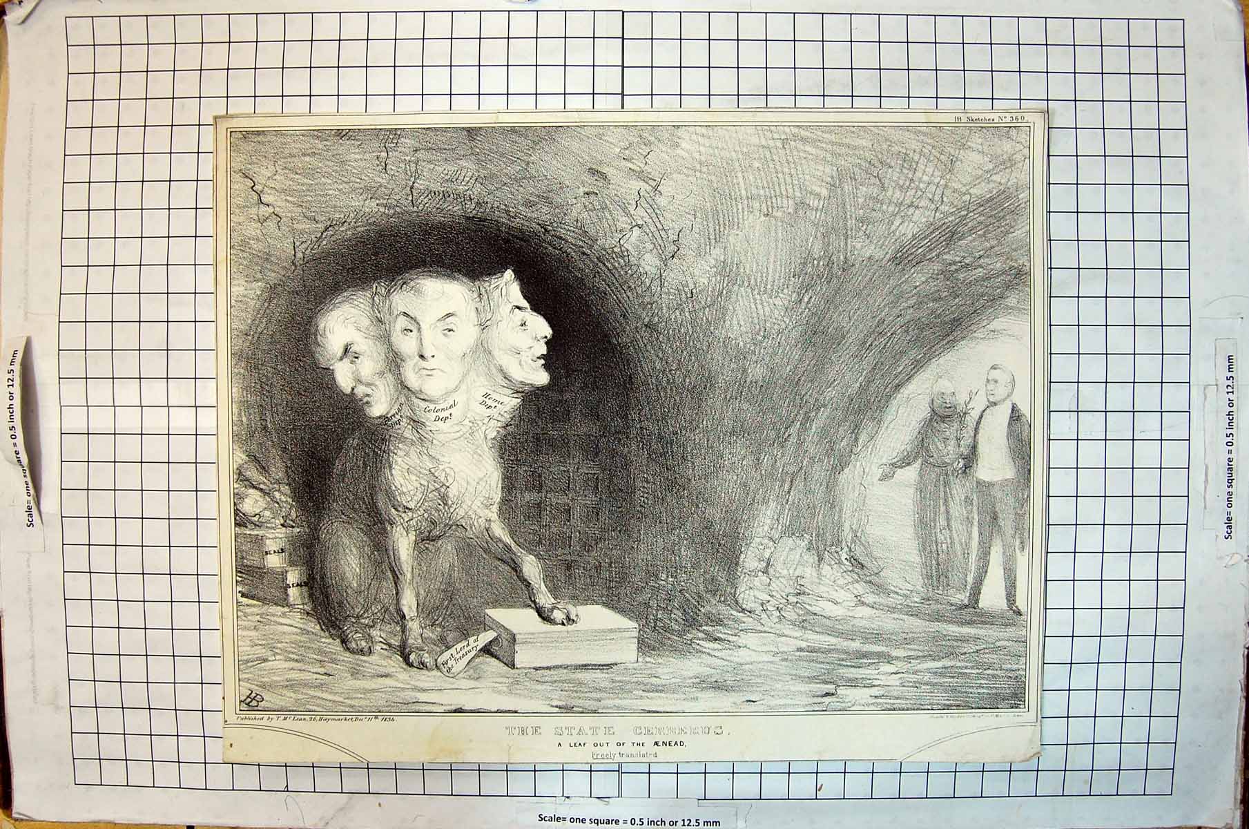 Old Antique Print 1834 State Clearings Leaf Out Aenead Parliament Heads 19th