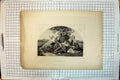 Original Old Antique Print Family Captive Israelites Children Engraving
