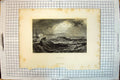 Antique Old Print View Ramsgate Ships Fort Lighthouse Engraving Wallis Turner