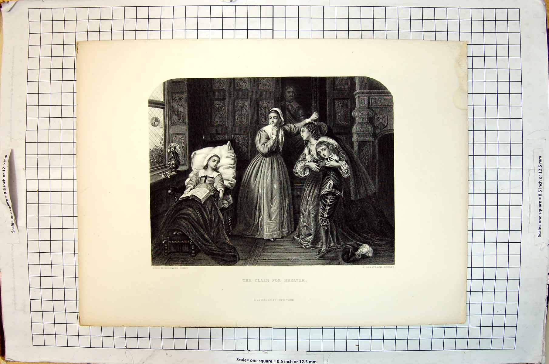 Antique Print Claim For Shelter Family Hiding House Room Greatbach Solomon