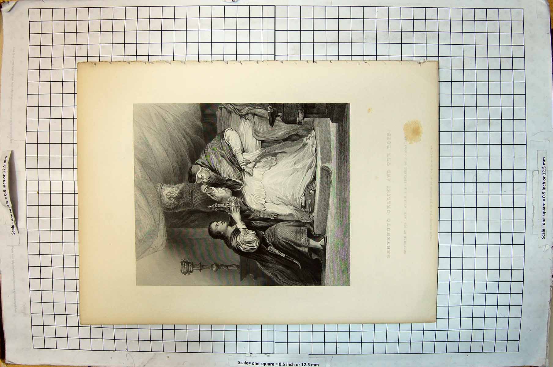 Antique Print Benvenuto Cellini Pope Men Meeting Engraving Wilkie Armytage