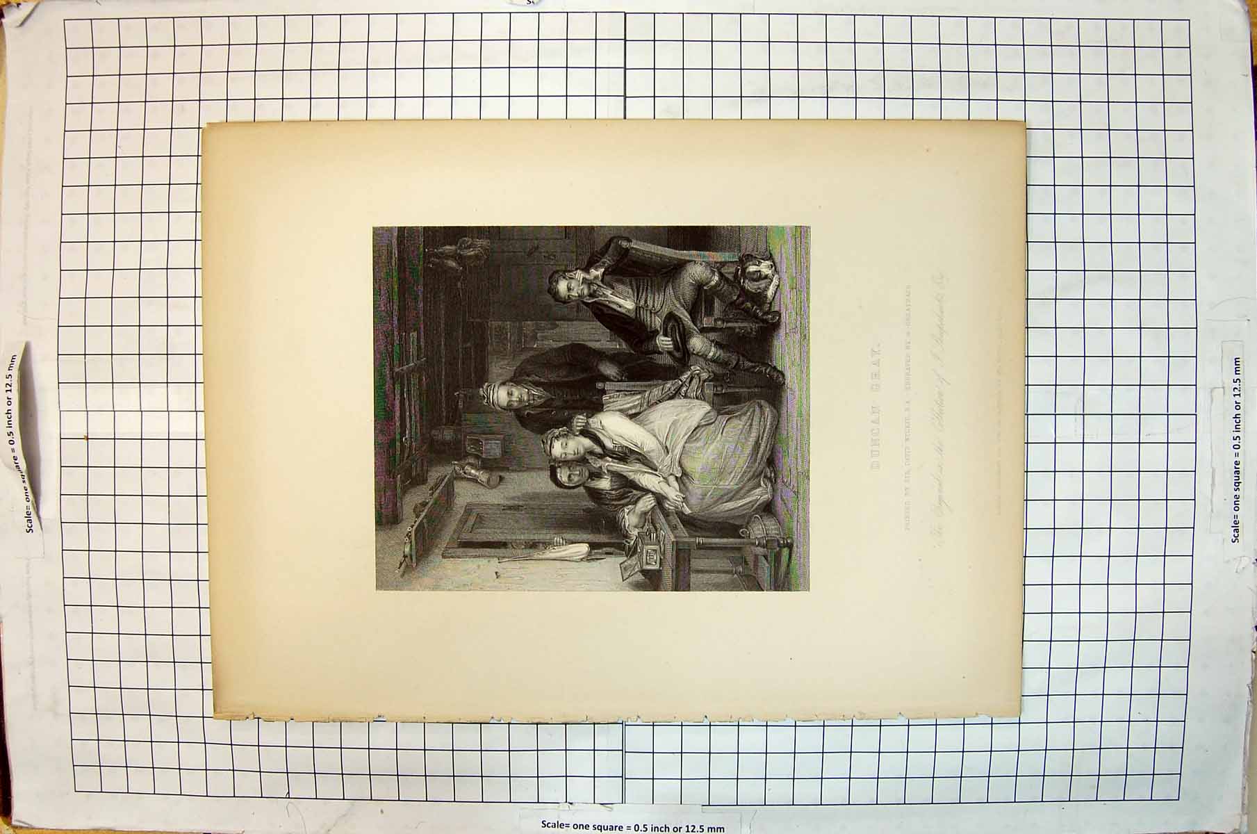 Old Antique Print Duncan Gray House Scene Romance Ladies Wilkie Greatbach