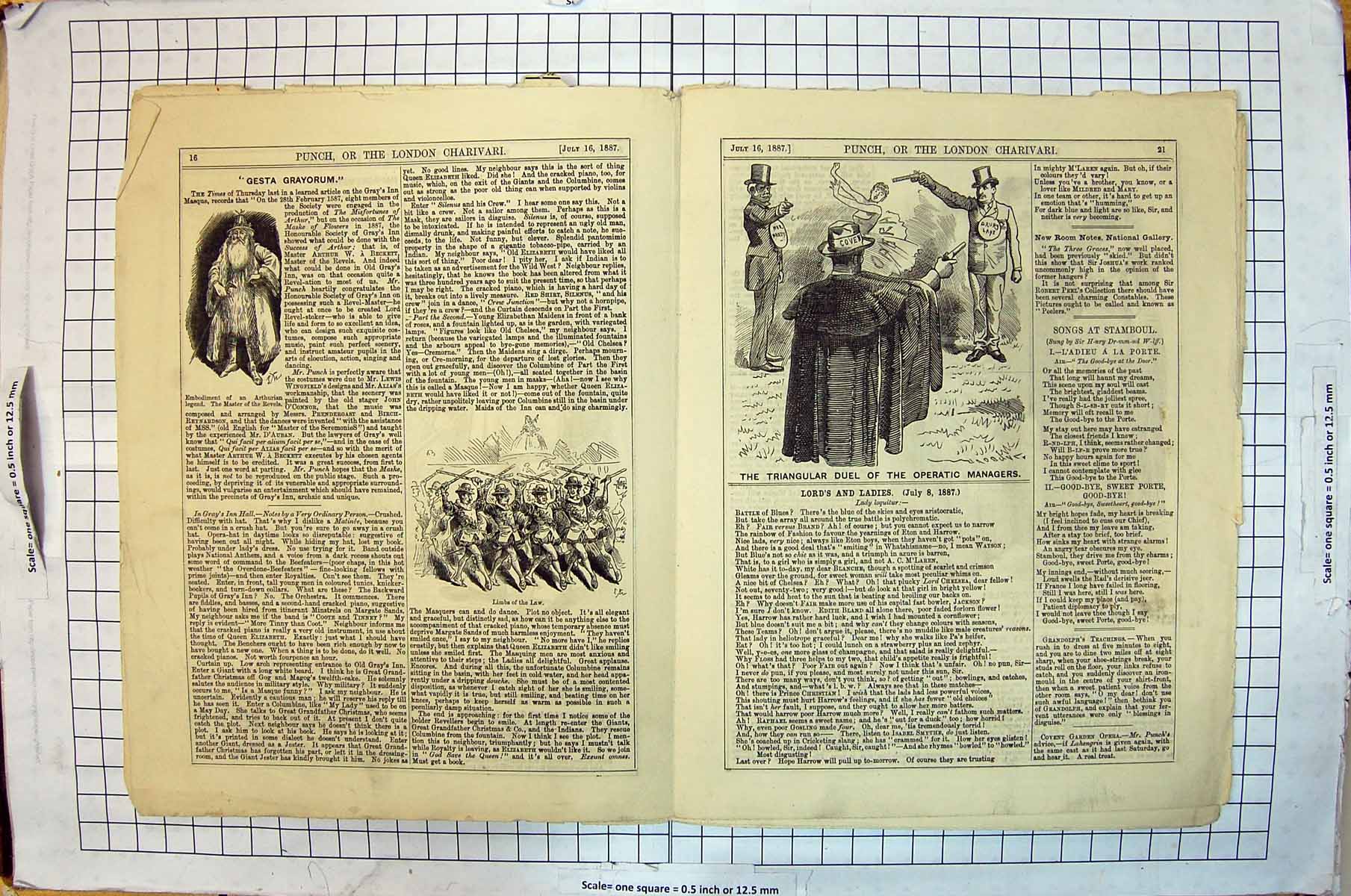 Old Punch Book Apollinaris London Charivari Policeman Street Cleaning Victorian