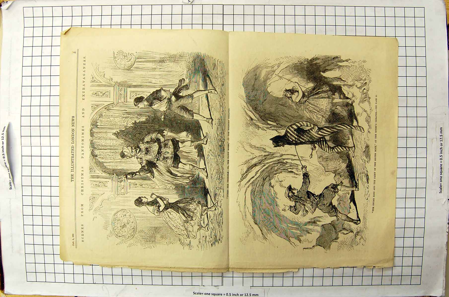 Old 1869 Christmas Pantomimes Turko Terrible Theatre Holborn Queen'S Victorian