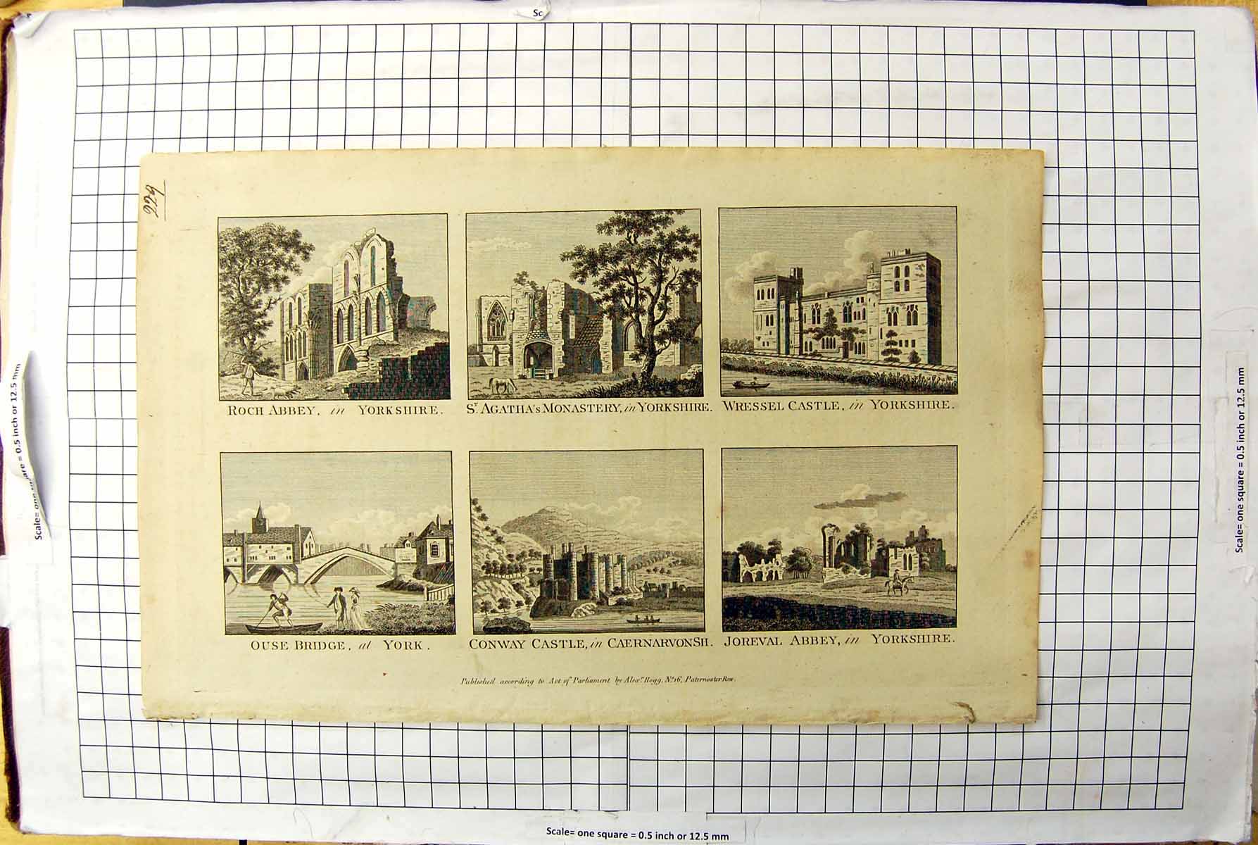 Old Yorkshire Roch Abbey Agatha'S Monastery Ouse Bridge Joreval Conwa