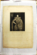 Old Antique Print Engraving Portrait Edward Lord Herbert Cherburg Thomson