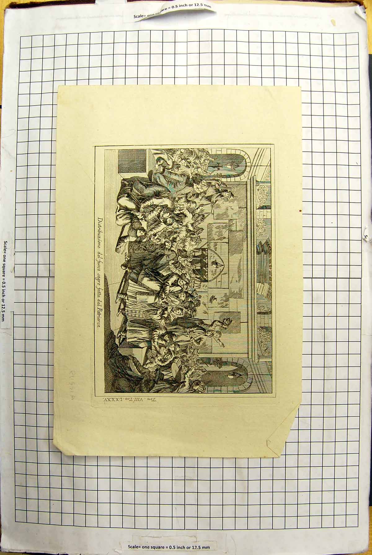 Old Engraving Distribuzione Fuoca Sagro Fatta Dal Patriarca Fighting Victorian