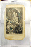 Antique Old Print Engraving Scene Saul'S Request Witch Endor Raises Samuel 19th