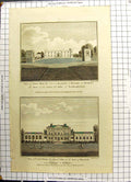 Antique Print Sion House Duke Northumberland Cane Wood Earl Mansfield Villa