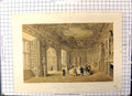 Original Old Antique Print Gilt Room Holland House Richardson