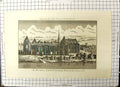 Antique Print Lestwithiel Palace Ruins Cornwall Universal British Traveller