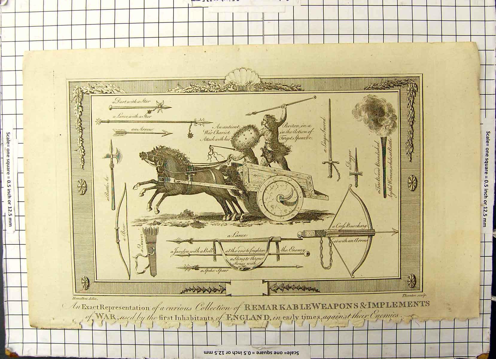 Old War Weapons Implements England Used Early Times Hamilton Thornton