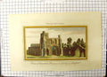 Original Old Antique Print Colour Dunstable Priory View County Bedford England