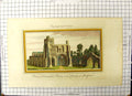 Antique Old Print Colour Dunstable Priory View County Bedford England Ref.2