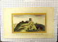 Original Old Antique Print Colour Castleton Castle Devils In The Peak