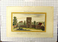 Original Old Antique Print Colour View Godston Nunnery Near Oxford