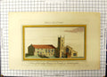 Original Old Antique Print Colour View Daventry Priory In Northampton Ref.2