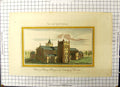 Original Old Antique Print Colour View Ottery Priory In Devon