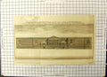 Original Old Antique Print Bailey Building Architecture Front View