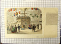 Original Old Antique Print Colour Car Nadars Balloon Crystal Palace 1863 19th