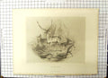 Original Old Antique Print Deer Animals In The Glen Appleton Landseer Lewis