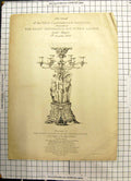 Antique Old Print Silver Candelabrum Inscription Peter Laurie Lord Mayor 1833