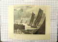Old Antique Print Annual Sailing Barge Match On The Thames Yachts Boats