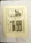 Original Old Antique Print Machinery Instruments Engineering