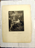 Original Old Antique Print Die Heilige Nacht The Nativity Correggio French