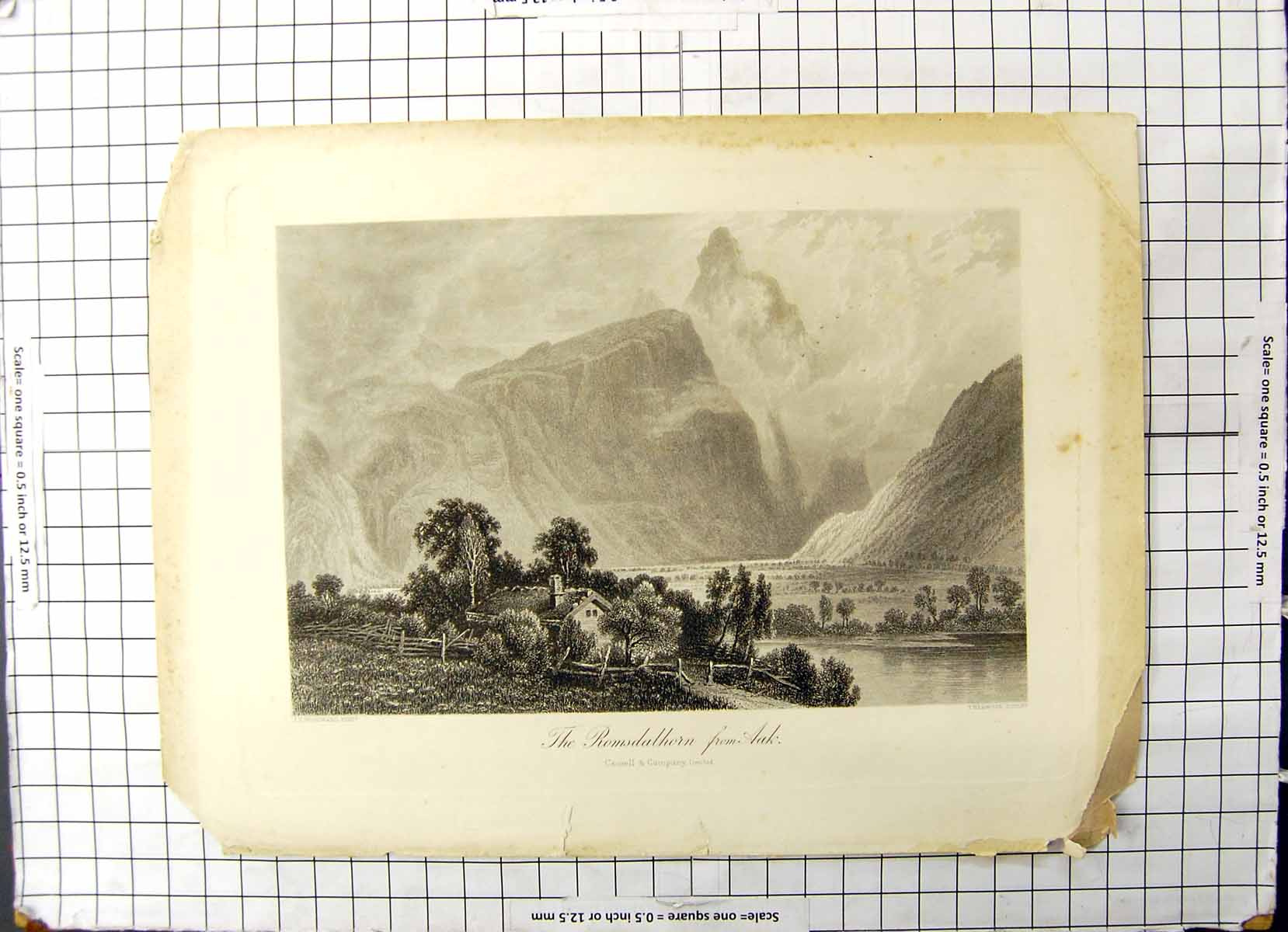 Original Old Antique Print Romsdalhorn From Aak Norway Woodward Heawood Cassell