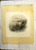 Original Old Antique Print Flamborough Head Lighthouse Balmer Finden Victorian