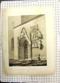 Original Old Antique Print Stanga Kyrka Gotland Vesterberg Baerentzen Sweden