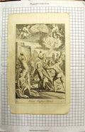 Original Old Antique Print Scene Saint Stephen Stoned Attacked Men