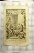 Original Old Antique Print Prable Talents Men Counting Money Richard Blome
