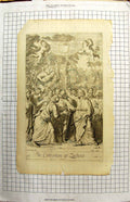 Original Old Antique Print Scene Conversion Zacheus Richard Blome