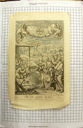 Original Old Antique Print Scene Ten Lepers Healed Richard Blome