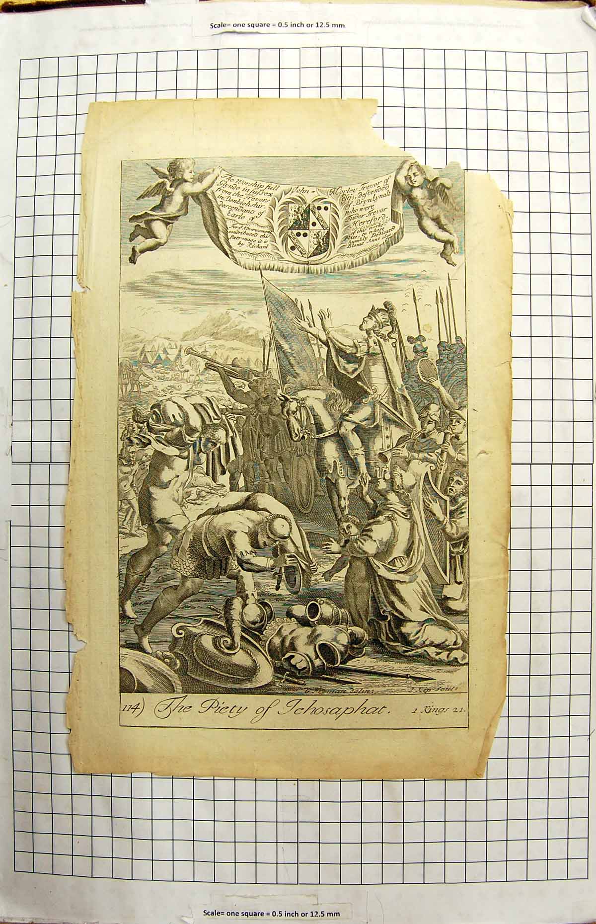 Original Old Antique Print Piety Jehosaphat Religious Ceremony Richard Blome