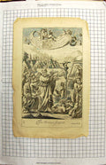 Antique Old Print Scene Brazen Serpent Snake Religious Ceremony Richard Blome