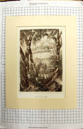 Original Old Antique Print View Peep From Beechen Cliff Trees Houses Sketch