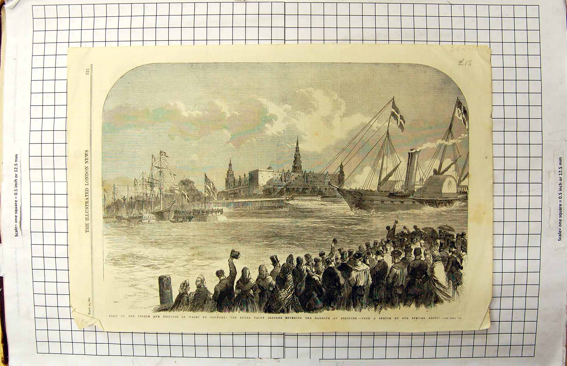 Old Prince Wales Denmark Royal Yacht Osborne Harbour Elsinore Ships