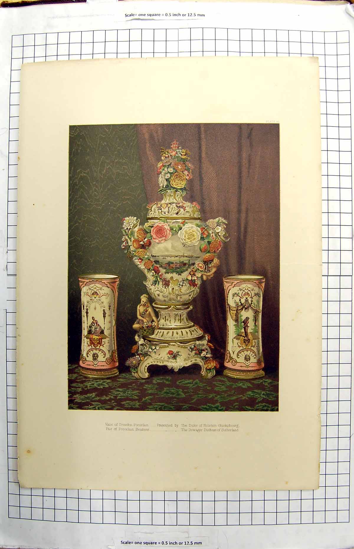 Old Vase Dresden Porcelain Duke Holstein Beakers Dowager Duchess Suth