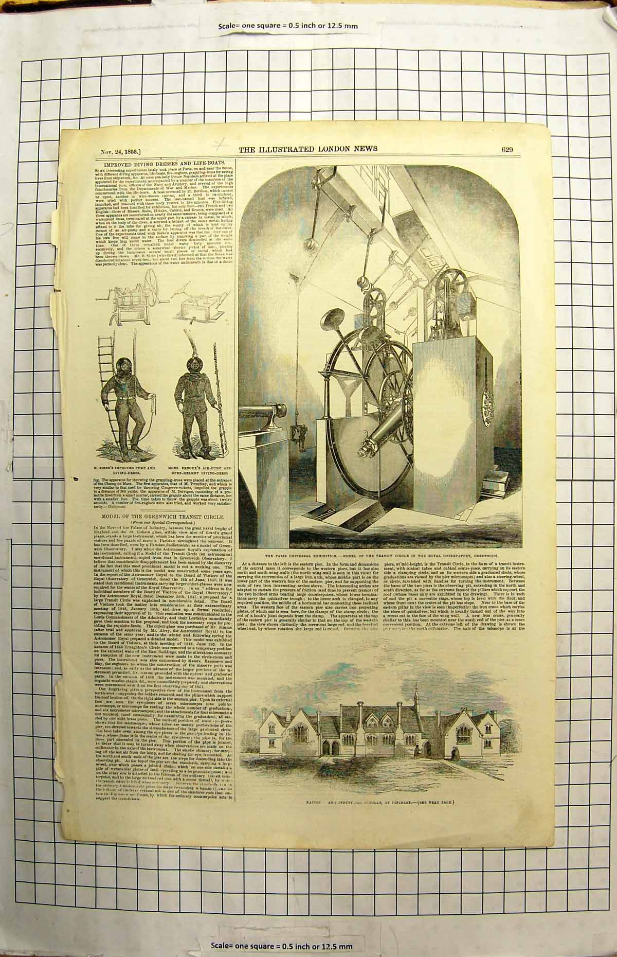 Old 1855 Paris Exhibition Transit Circle Observatory Greenwich Siebe Victorian