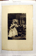 Original Old Antique Print Sa Seule Joie Man Lady Music Romance 18th Century