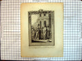 Original Old Antique Print Scene First Interview Solomon Nicaulis Queen Sheba