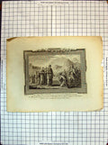 Original Old Antique Print High Priest Jews Alexander Prince Worship Scene