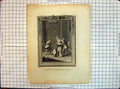 Original Old Antique Print Scene Widow Obdias Sons White Luyken Engraving
