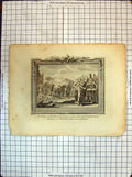 Original Old Antique Print House Abinadab Gibeah Ark God Religion