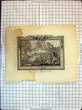 Original Old Antique Print Scene Varsus Son Lays Sepphoris Ashes